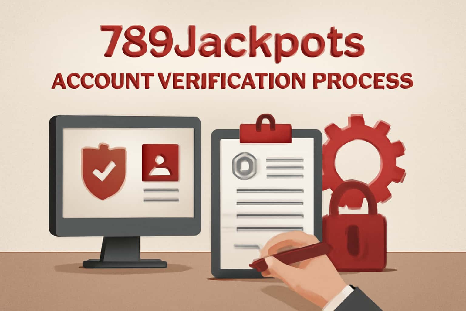 Informational graphic illustrating the account verification process for 789Jackpots.