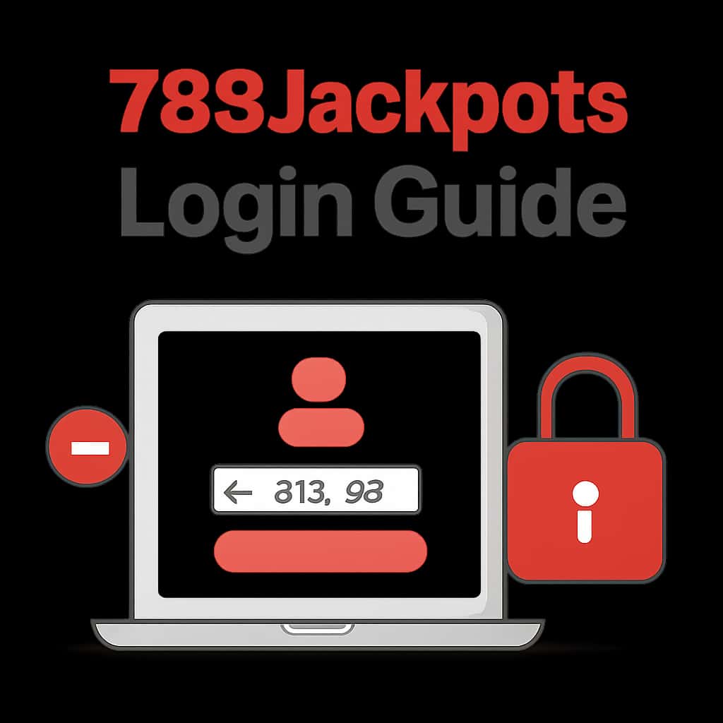 An educational illustration of the login steps for 789Jackpots.