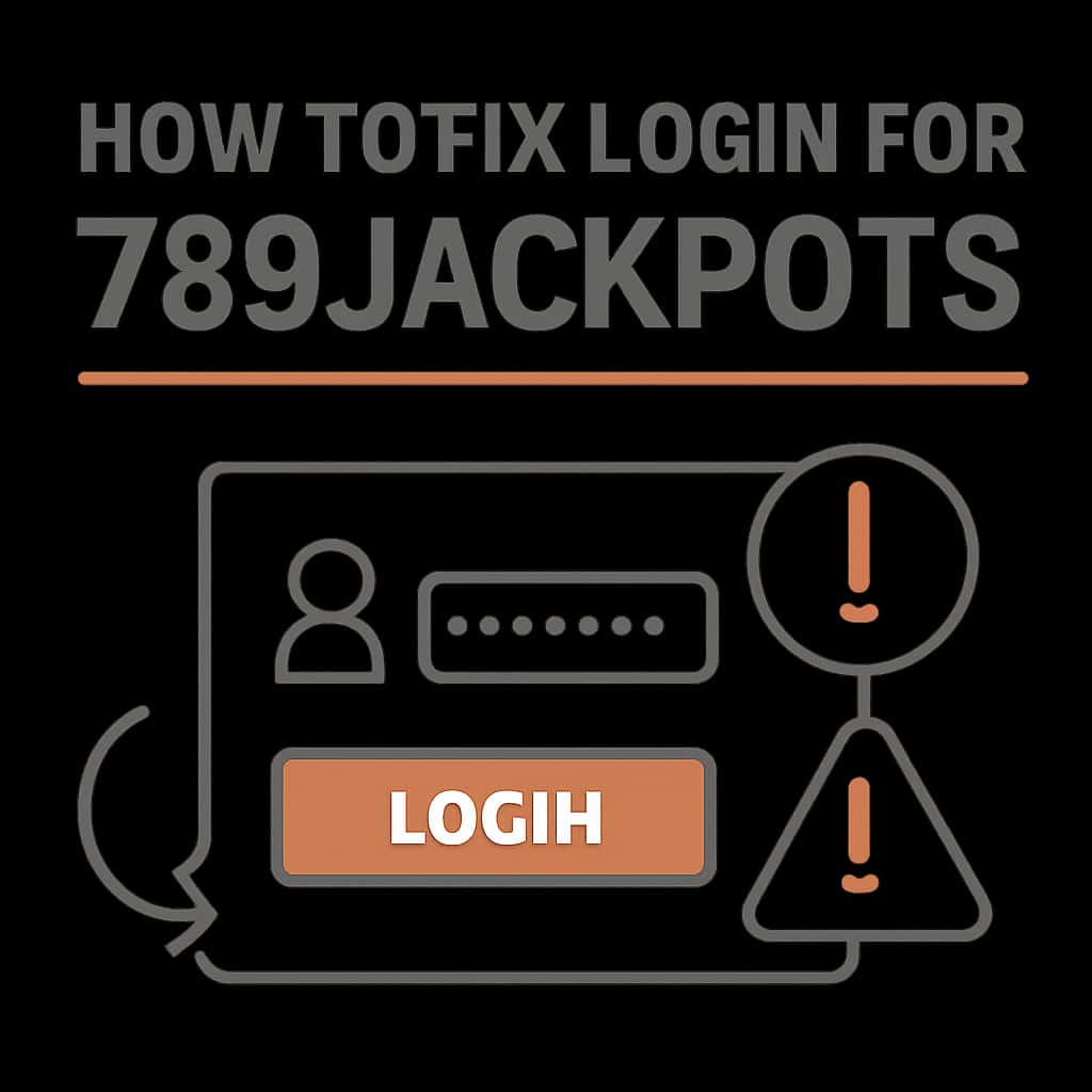 Diagram outlining steps to fix login issues for 789Jackpots.